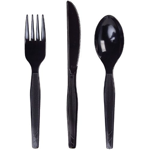 Dixie Heavy/medium Weight Utensils Fork - 100/box - Plastic - Black (FM507)