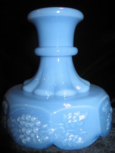 Delphite Blue glass Fairy lamp candle holder candlestick stick grape cable leaf