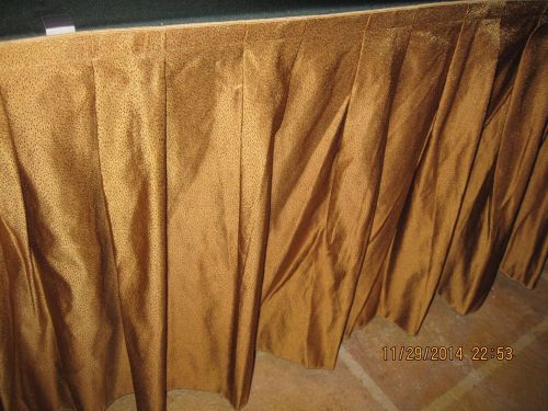 New lot of 5 tableskirt  pleat style /silk dupioni 29 ft x 17,5 in long  gold for sale