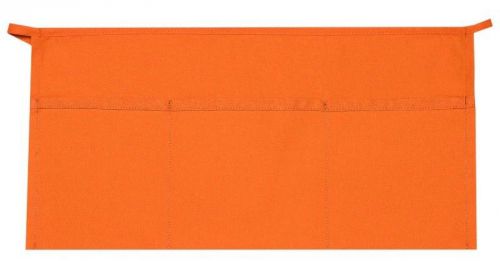 3 Pocket Waist Apron Orange Waiter Waitress Bar Staff Craft Made in USA New