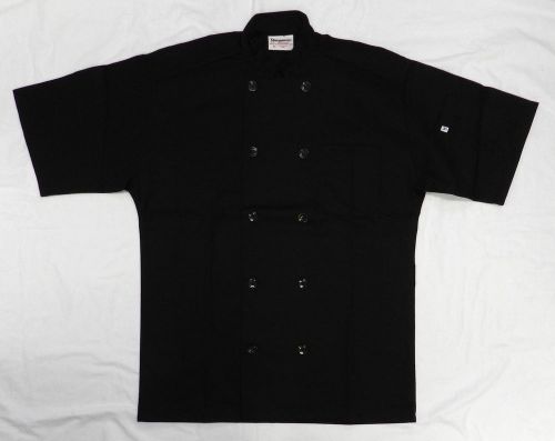 Uncommon threads 415 restaurant uniform s/s chef coat jacket black 2xl new for sale