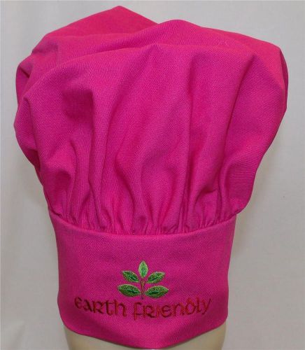 Earth Friendly Tree Branch Royal Pink Earth Day Puff Kitchen Chef Hat Adult Size