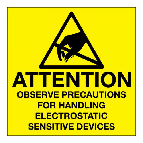 75 labels 2x2 ATTENTION ESD Electrostatic Sensitive Devices Warning Labels