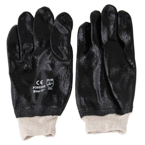 120 pairs pvc 10&#034; chemical liquid water resistance knit wrist work gloves large for sale