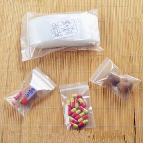 HOT Clear Ziplock Zipped Lock Reclosable Plastic Poly Small Bags 100pcs/Pack