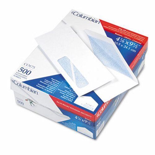 Columbian Poly-Klear Insurance Form Envelopes, #10, White, 500/Box (QUACO175)
