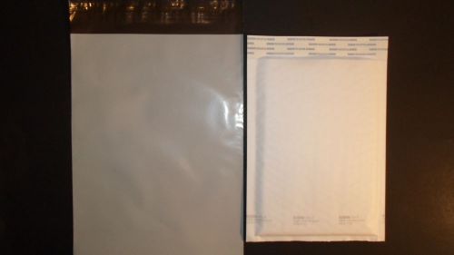 25 - 10x13 12x16 6.5x10 poly bags + kraft white bubble-lite mailers for sale