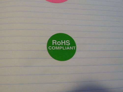 RoHS 1&#034; circle green ROHS Compliant  Regulated D.O.T Labels (20 labels)
