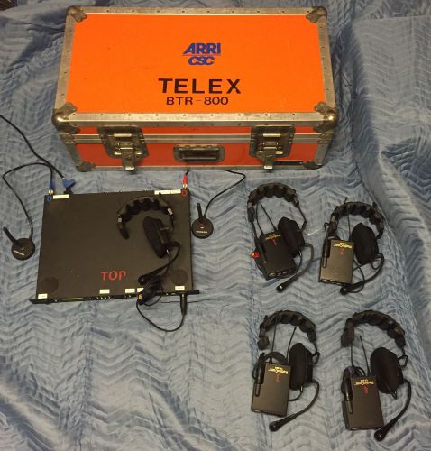 Telex radiocom btr-800 frequency-agile 2-channel base station w/4 headsets for sale