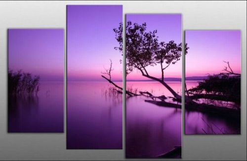 Oil painting modern abstract wall decor art canvas,purple landscape+ framed for sale