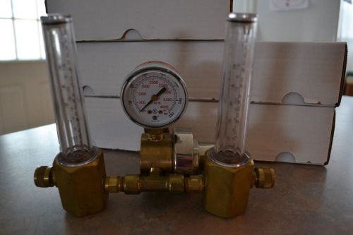 Smith dual flowmeter regulator - 33-50-580 argon / mix / helium - unused u.s.a.! for sale