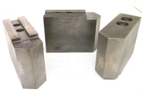 3 USED US SHOP TOOLS EXTRA HIGH POINTED SOFT JAWS (KT-12400) 1/16 x 90° Serrated