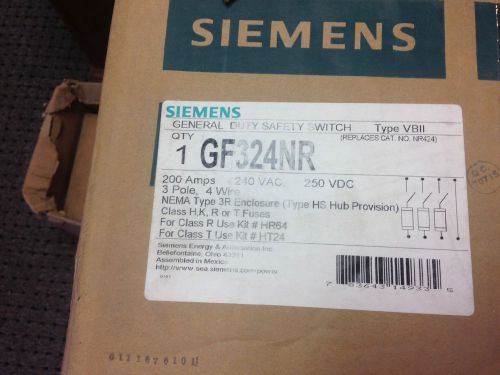 Siemens model #GF324NR  240 volt 3 pole Nema 3R General Duty Switch fusible
