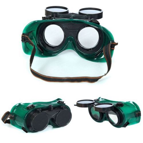 Green safety goggle flip up glasses solder welder lenses eye protect gear luo# for sale