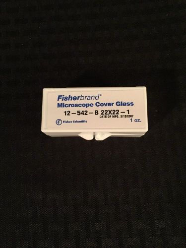 NEW FISHERBRAND Microscope Cover Glass 12-542-B 22x22 - 1Oz.