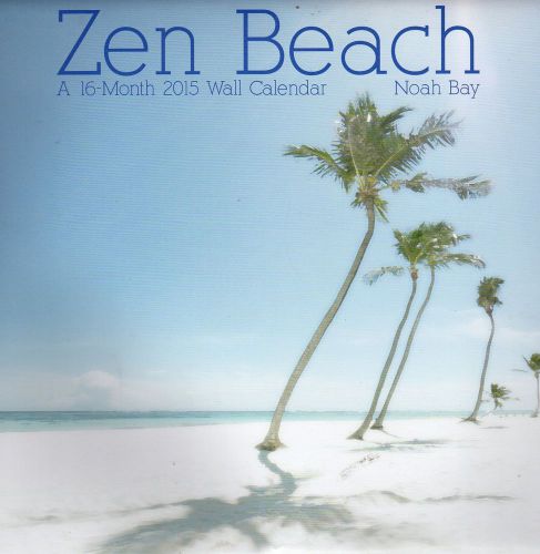 Zen Beach - Noah Bay 2015 Linen Paper Wall Calendar - 12x12  - NEW