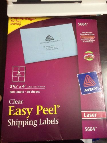 Avery Address Labels  Clear  3.33 x 4-Inches  Box of 300 (5664)