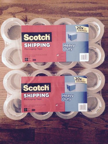 Scotch 3M Heavy Duty Clear Packaging Shipping Tape 54.6 yd each Roll (16 Rolls)