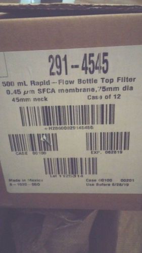 Nalgene Rapid-Flow Sterile 500mL Bottle Top Filter 75mm SFCA 0.45µm Yellow Neck