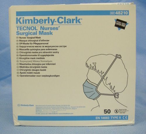 1 Box of 50 Kimberly Clark Tecnol Nurses&#039; Surgical Masks #48210