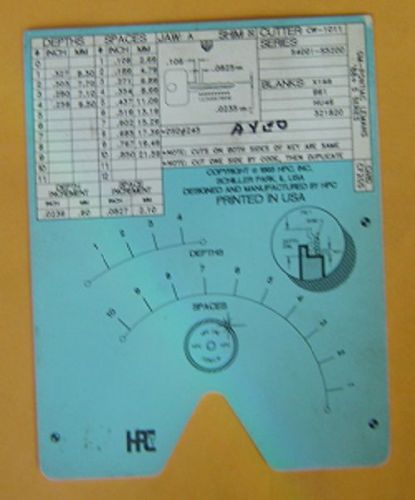 HPC 1200 CF205  Code card  For GM-Pontiac Lemans 1988 S Series 10- Cut Locks