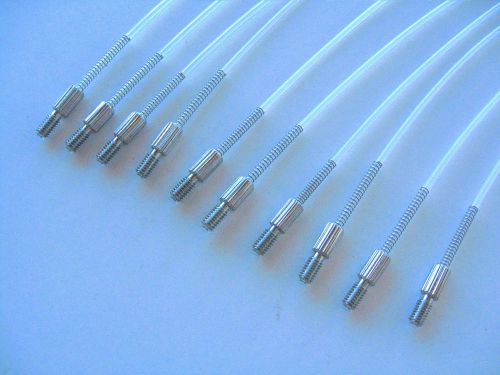 (10) 6-40 UNF Stainless Steel Fittings with1/16&#034; OD Flared 10&#034; Teflon tubing