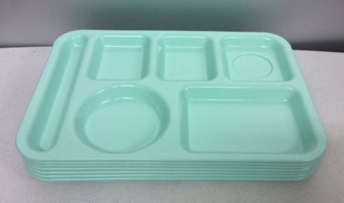 Lot of 7 traex soft green school lunch trays-plastic for sale