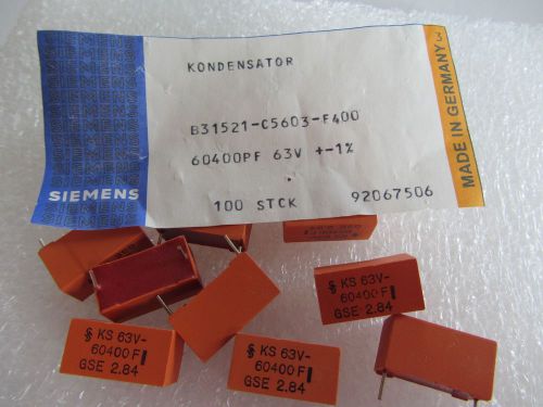 6x Siemens KS series CAPs 60.4nF 0.060uF 1% HQ Polystyrene Film Audiophile Caps