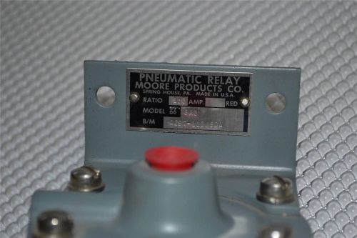 ONE NEW MOORE PRODUCTS 66BA3 PNEUMATIC RELAY RATIO - 1:3