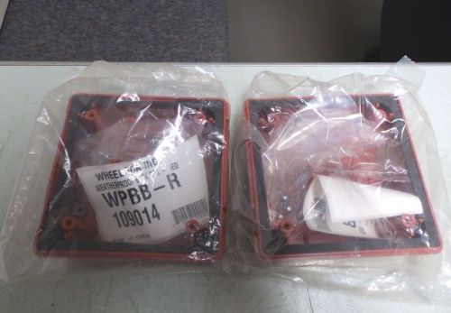 LOT OF (2) COOPER WHEELOCK RED WEATHERPROOF BACK BOX WPBB-R 109014 NOS FREE SHIP