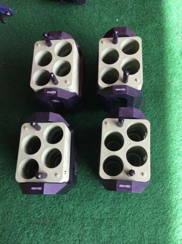 Set of 4 Sorvall Heraeus Rectangular Centrifuge Buckets with Inserts 75006446 E