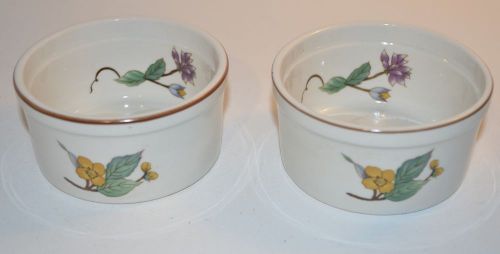 Set of 2 Woodhill by Citation Small Flan Bowl Botanic Flowers China