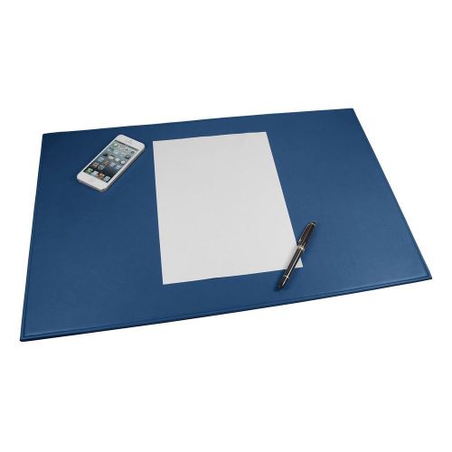 LUCRIN - Office Large Desk Pad 23x15 inches - Smooth Cow Leather - Royal Blue