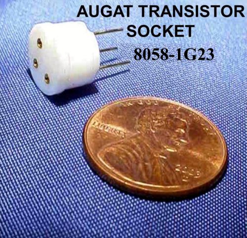 4 Pieces Augat Transistor Socket 8058-1G23 - 3 Gold Pin Vintage NOS