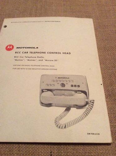 Vintage Motorola Rcc Car Telephone Control Head Manual