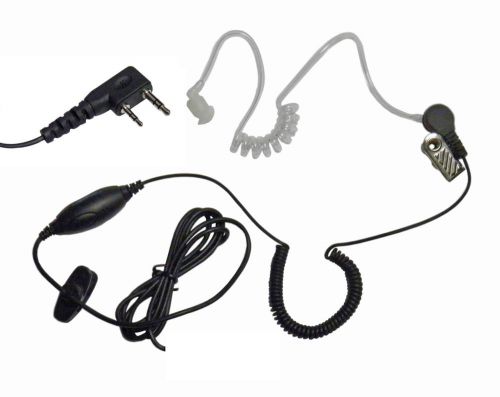 Clear Earbud Mic for Kenwood 2 Pin Portable Radios