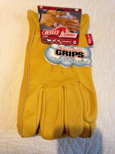 WELLS LAMONT GLOVES,MENS.LARGE,COWHIDE LEATHER/WASHABLE/STYLE 1208L