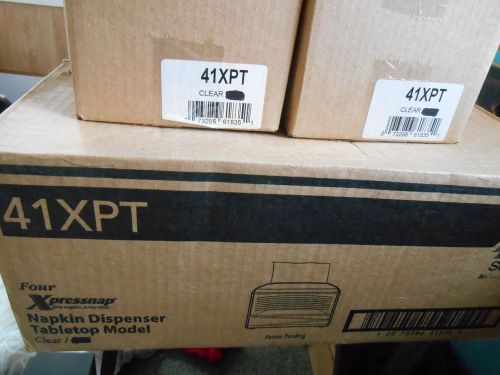 xpressnap 41xpt clear napkin dispensers tabletop models lot of four in case