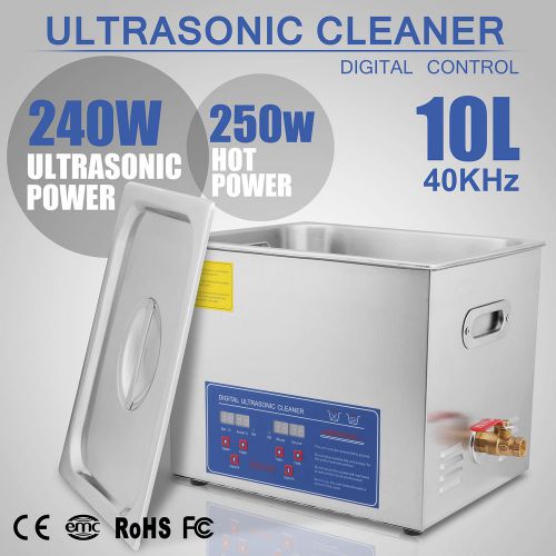 10L 10 L ULTRASONIC CLEANER 4 SETS TRANSDUCER WITH LED DIAPLAY LONGHOLE CLEANING