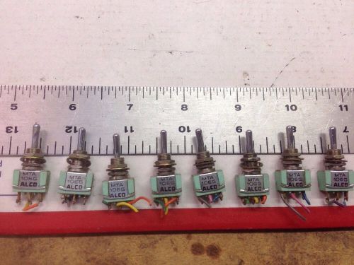 ALCO TOGGLE SWITCH MTA-106G LOT OF 8 USED SWITCHES