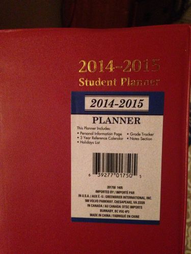 2014 - 2015 Student Planner Red