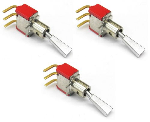 3 C&amp;K 7103 SPDT On-Off-On 90 Degree PC Mount Flat Handle Mini Toggle Switches MS