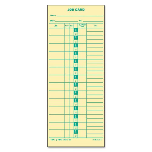 Time Card for Cincinnati, Lathem, Simplex, Job Card, 1-Sided, 3 1/2 x 9, 500/Box