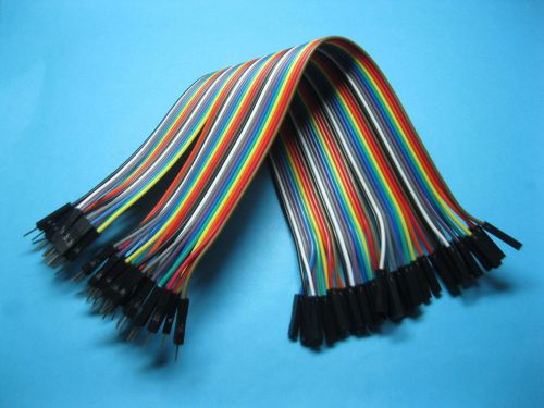 20 strip 2.54mm 1P-1P 1x40Pin Jumper wire Male to Female coloured ribbon 200mm