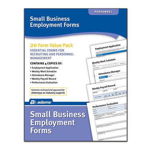 Adams Business Forms Small Business Employment Forms and Instructions Set of 384