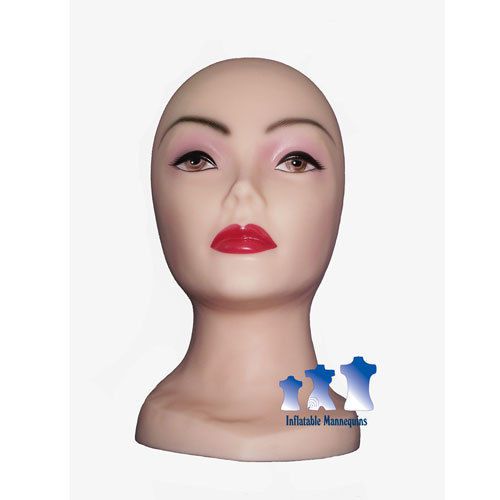 Female Mannequin Head with Face, Light Skin-tone
