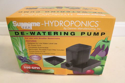 Hydroponics De-Watering Pump Brand New in Box Retail $49 Danner Small Reservoir