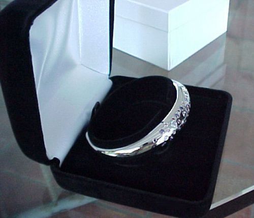 Deluxe black velvet domed bangle bracelet or watch jewelry storage gift box for sale