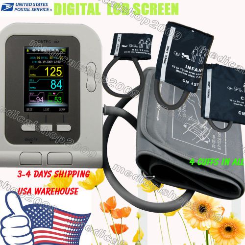 NEW CONTEC Arm Digital Blood Pressure &amp; Heart Beat Monitor NIBP, BP, PC software