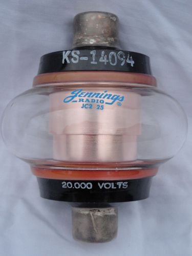 RARE Jennings JC2-25 Ham Radio Glass Vacuum 20,000 Volt Capacitor KS-14094